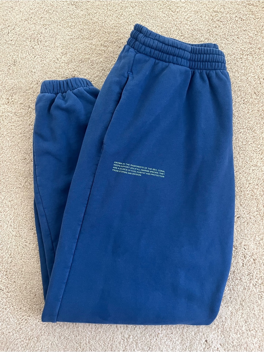PANGAIA 365 Eco Friendly Track Pants Sweats Joggers Cobalt Blue Size Small